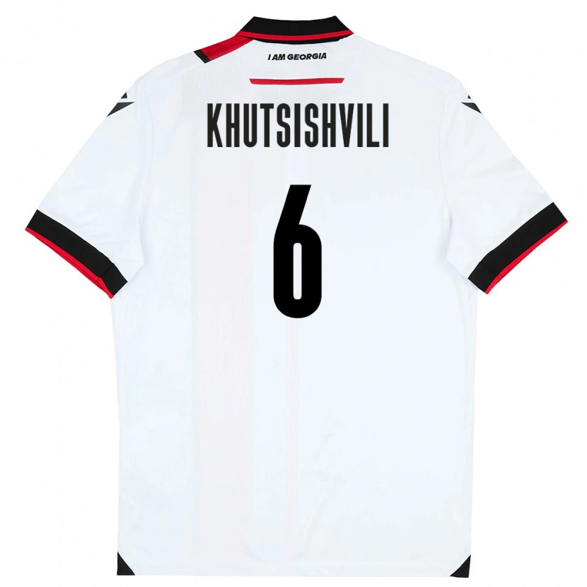 Danxen Kid Georgia Lasha Khutsishvili #6 White Black Red Home Jersey 26-28 T-Shirt