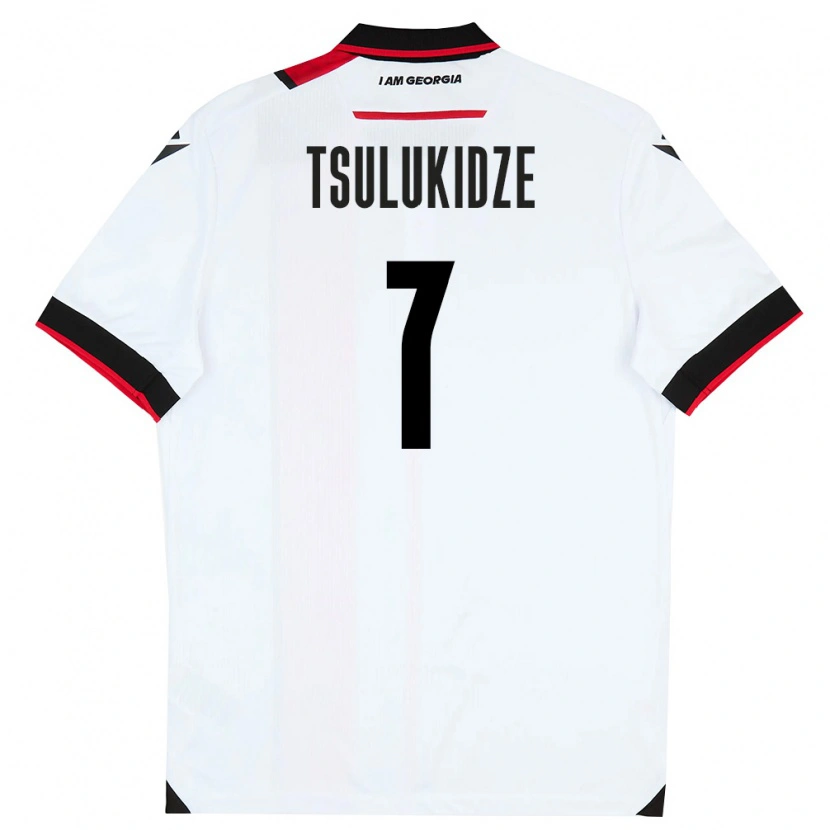 Danxen Kid Georgia Luka Tsulukidze #7 White Black Red Home Jersey 26-28 T-Shirt