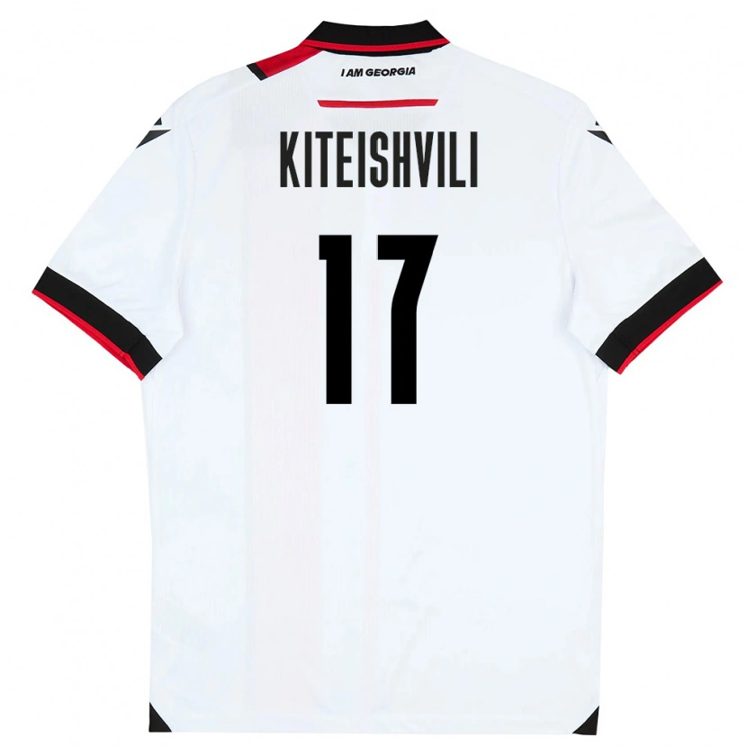 Danxen Kid Georgia Otar Kiteishvili #17 White Black Red Home Jersey 26-28 T-Shirt
