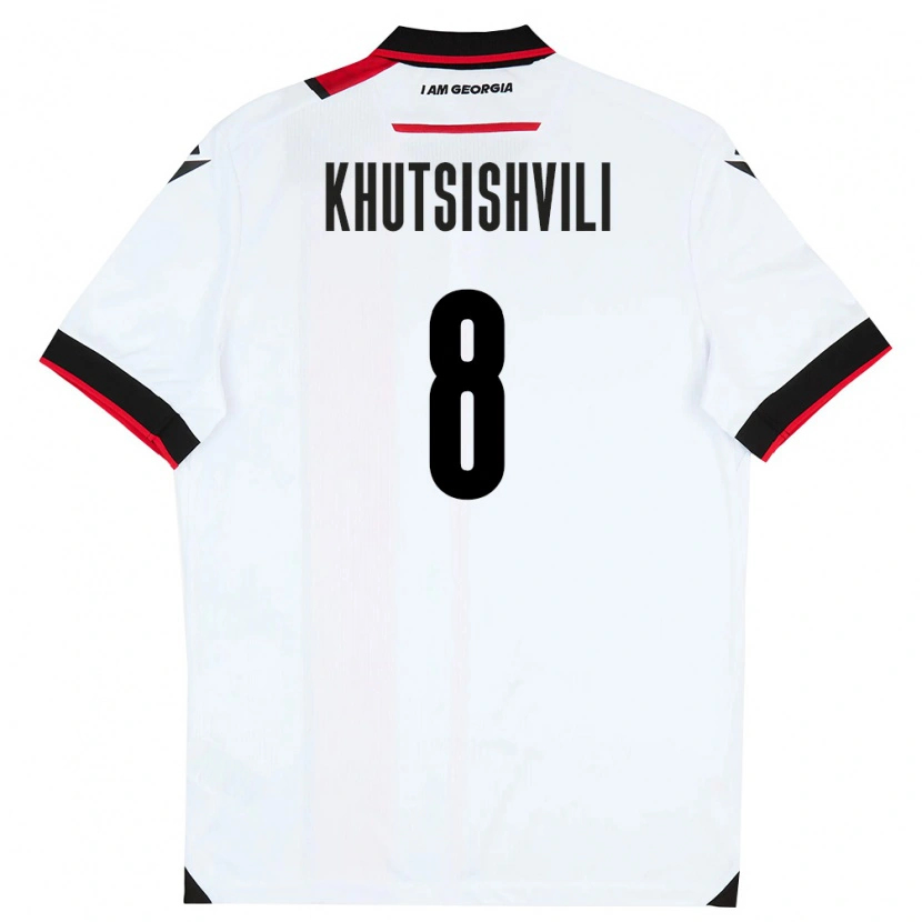 Danxen Kid Georgia Nikoloz Khutsishvili #8 White Black Red Home Jersey 26-28 T-Shirt