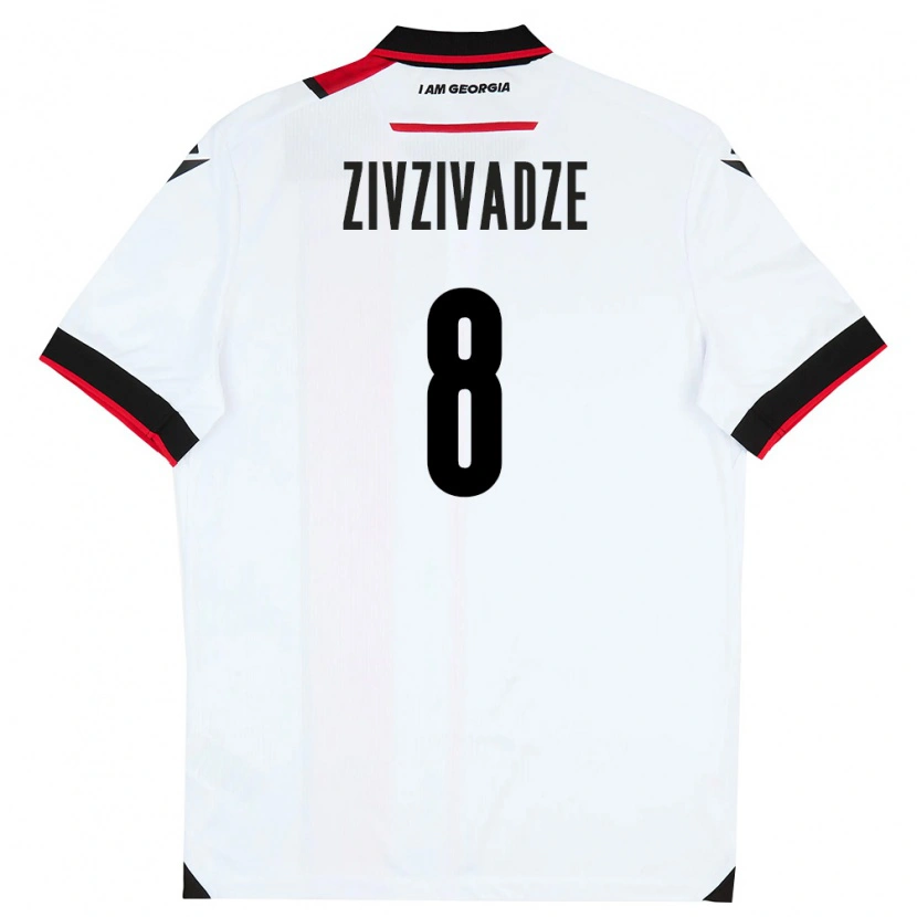 Danxen Kid Georgia Budu Zivzivadze #8 White Black Red Home Jersey 26-28 T-Shirt