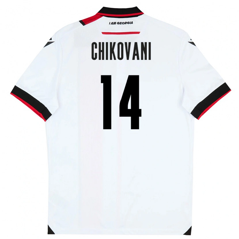 Danxen Kid Georgia Nikoloz Chikovani #14 White Black Red Home Jersey 26-28 T-Shirt