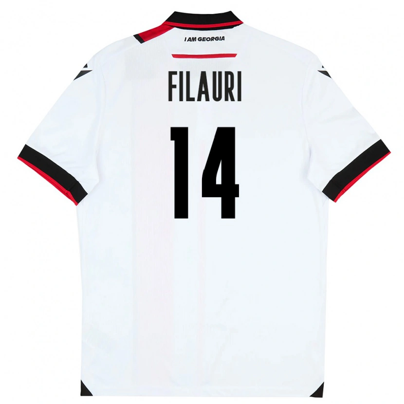 Danxen Kid Georgia Tornike Filauri #14 White Black Red Home Jersey 26-28 T-Shirt