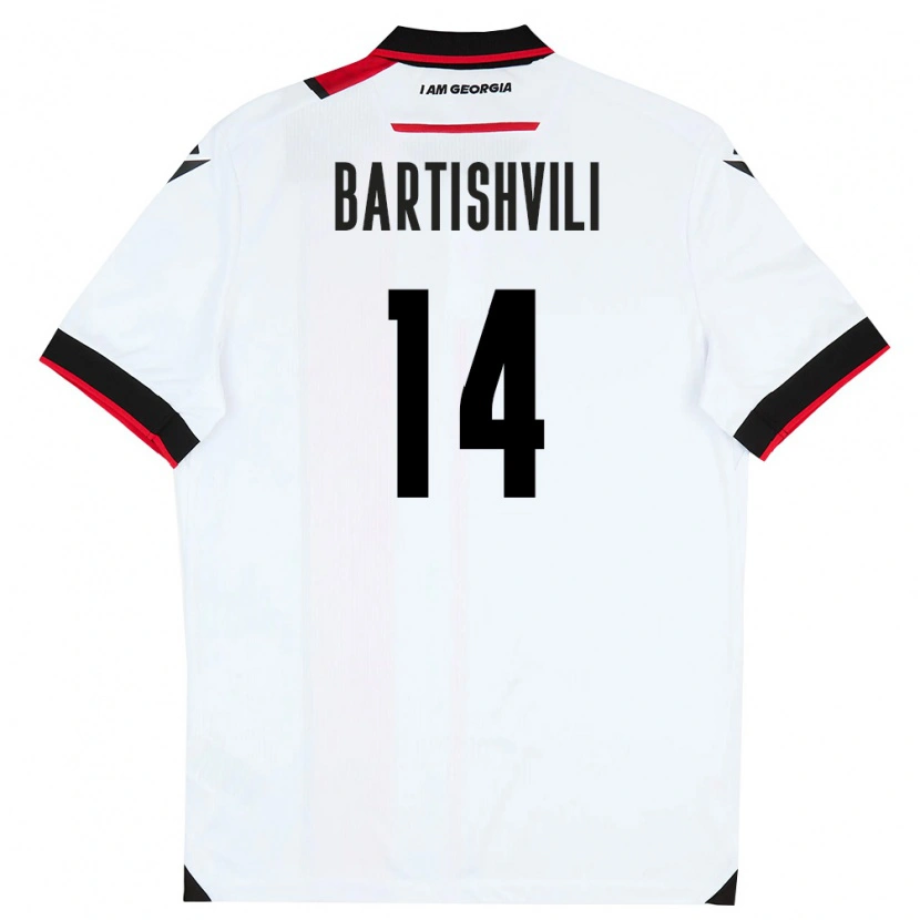 Danxen Kid Georgia Andria Bartishvili #14 White Black Red Home Jersey 26-28 T-Shirt