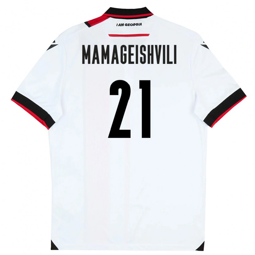 Danxen Kid Georgia Otar Mamageishvili #21 White Black Red Home Jersey 26-28 T-Shirt