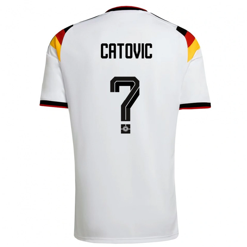Danxen Kid Germany Mirza Catovic #0 White Black Red Home Jersey 26-28 T-Shirt