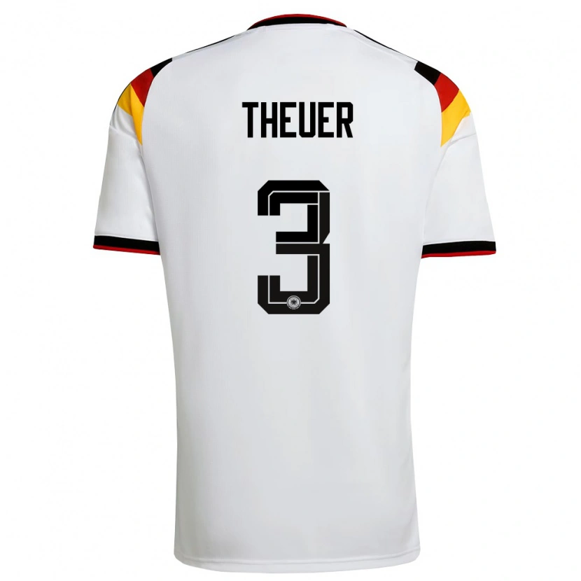 Danxen Kid Germany Maximilian Theuer #3 White Black Red Home Jersey 26-28 T-Shirt