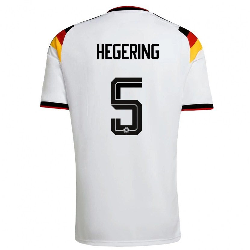 Danxen Kid Germany Marina Hegering #5 White Black Red Home Jersey 26-28 T-Shirt