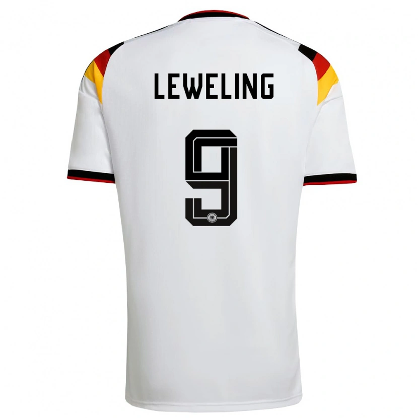 Danxen Kid Germany Jamie Leweling #9 White Black Red Home Jersey 26-28 T-Shirt
