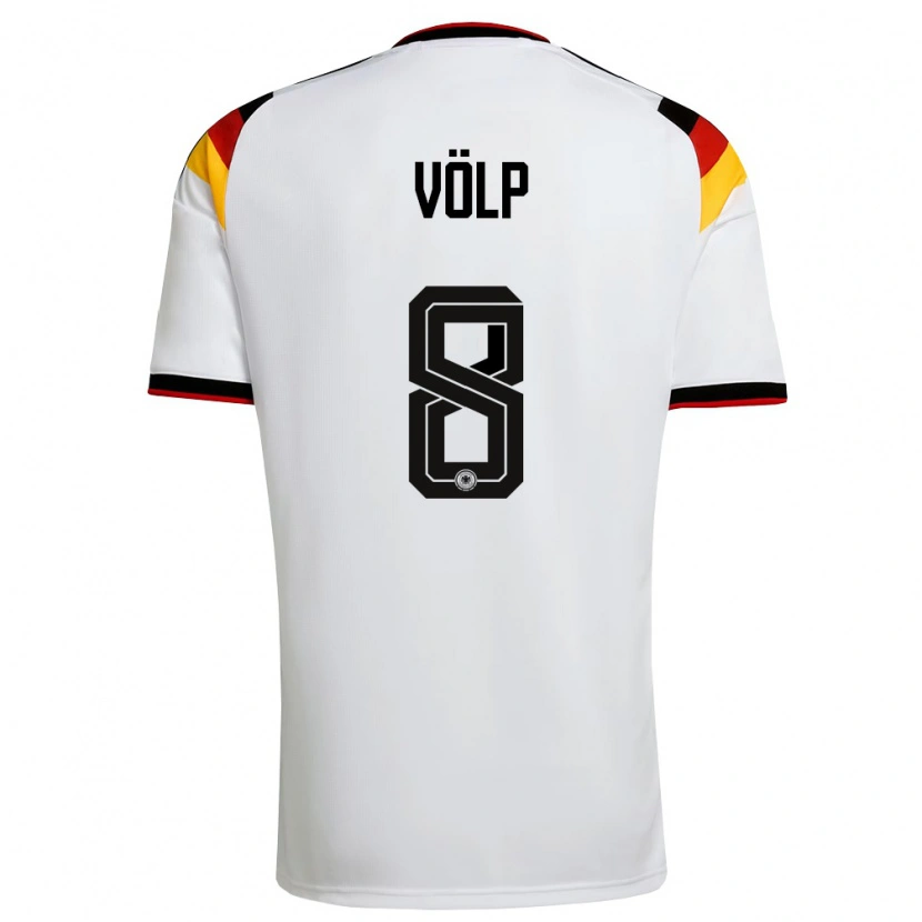 Danxen Kid Germany Lennard Völp #8 White Black Red Home Jersey 26-28 T-Shirt