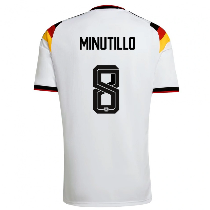 Danxen Kid Germany Gabriel Minutillo #8 White Black Red Home Jersey 26-28 T-Shirt