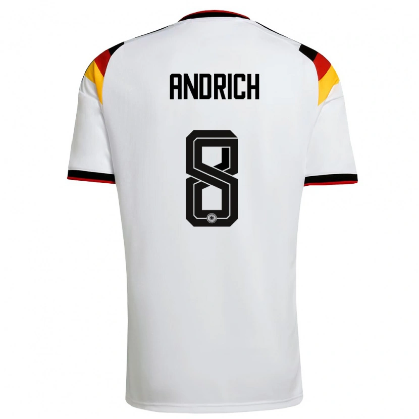 Danxen Kid Germany Robert Andrich #8 White Black Red Home Jersey 26-28 T-Shirt