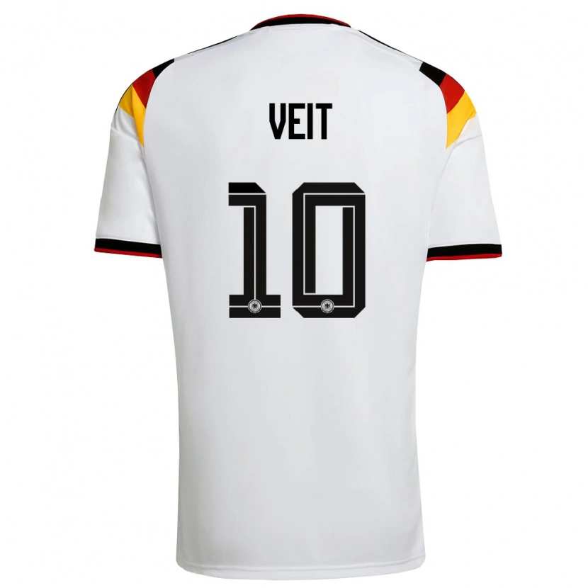 Danxen Kid Germany Jannik Veit #10 White Black Red Home Jersey 26-28 T-Shirt
