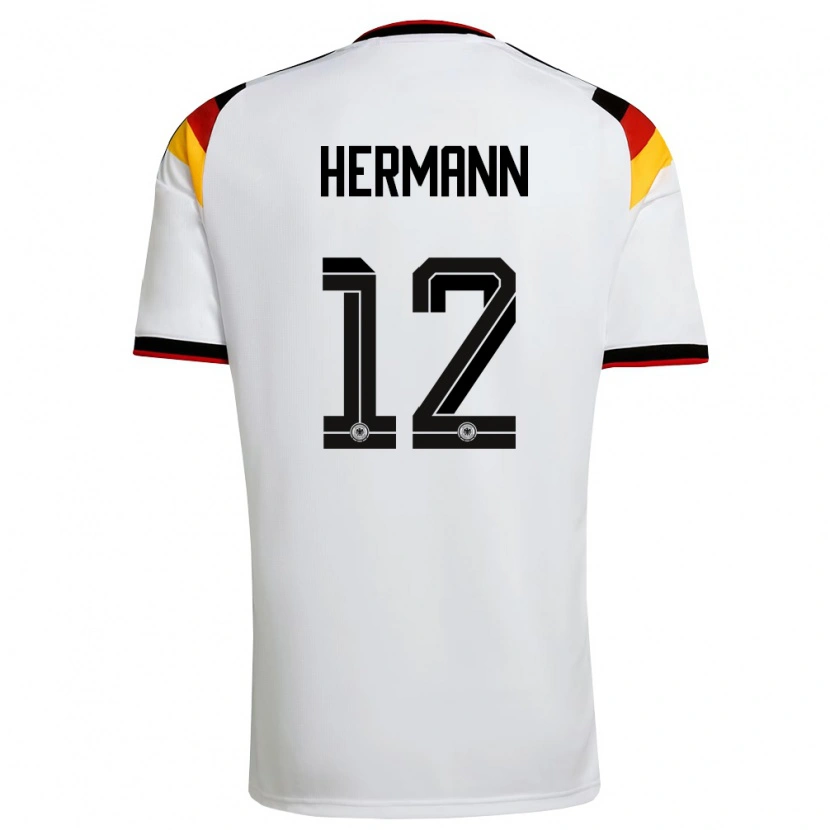 Danxen Kid Germany Hannes Hermann #12 White Black Red Home Jersey 26-28 T-Shirt