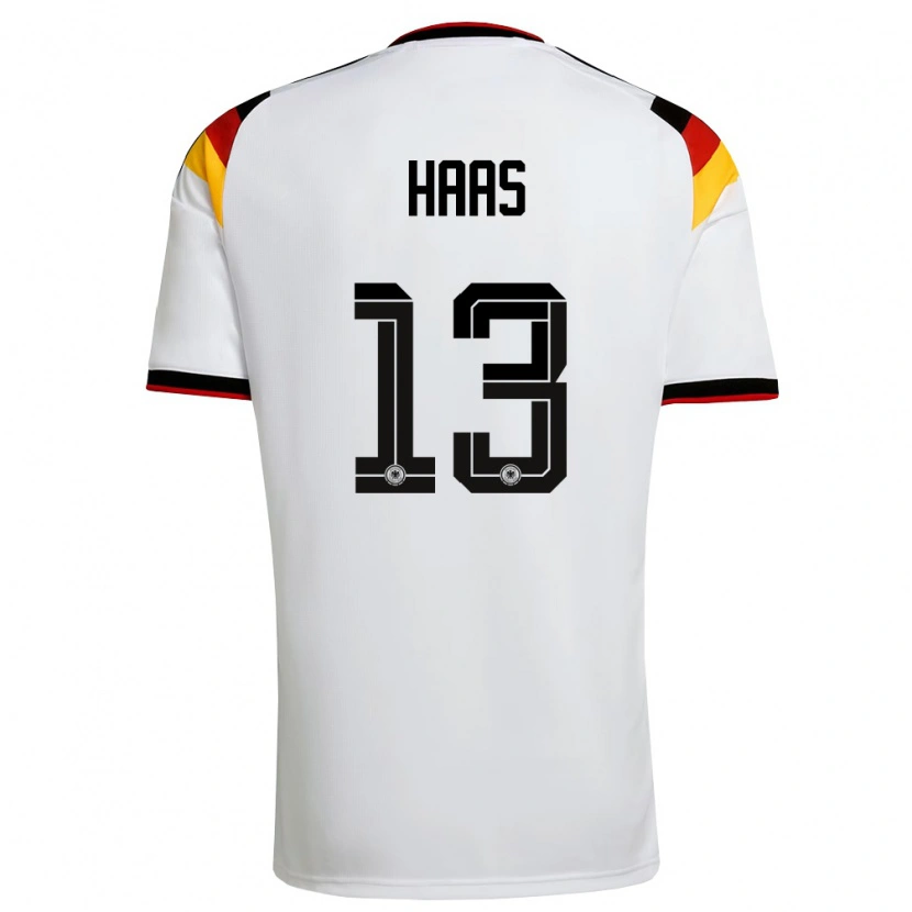 Danxen Kid Germany Mika Haas #13 White Black Red Home Jersey 26-28 T-Shirt