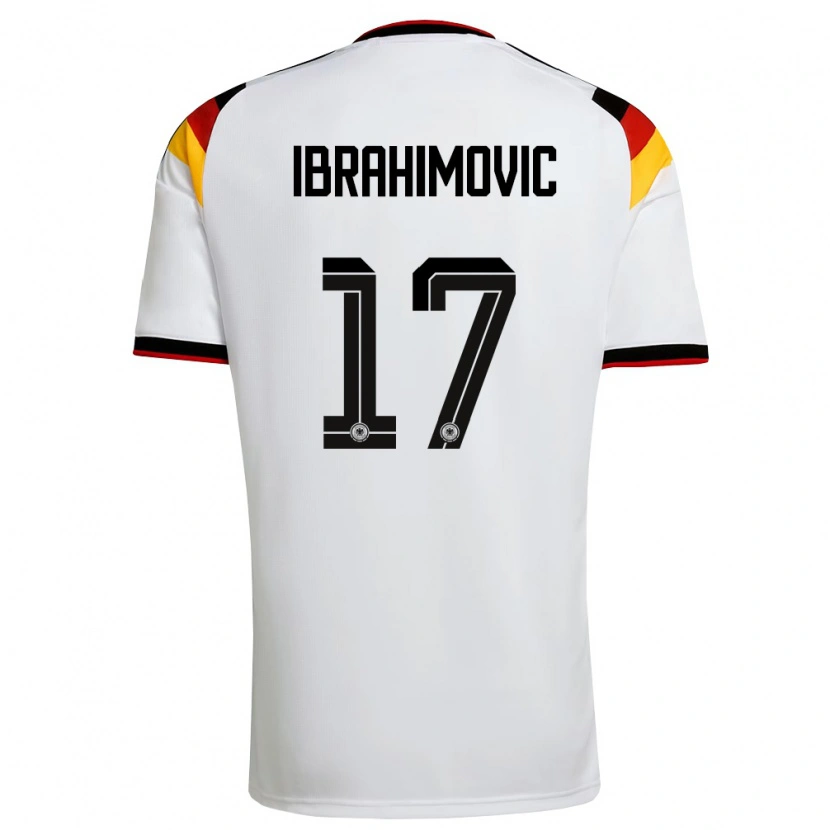 Danxen Kid Germany Arijon Ibrahimovic #17 White Black Red Home Jersey 26-28 T-Shirt