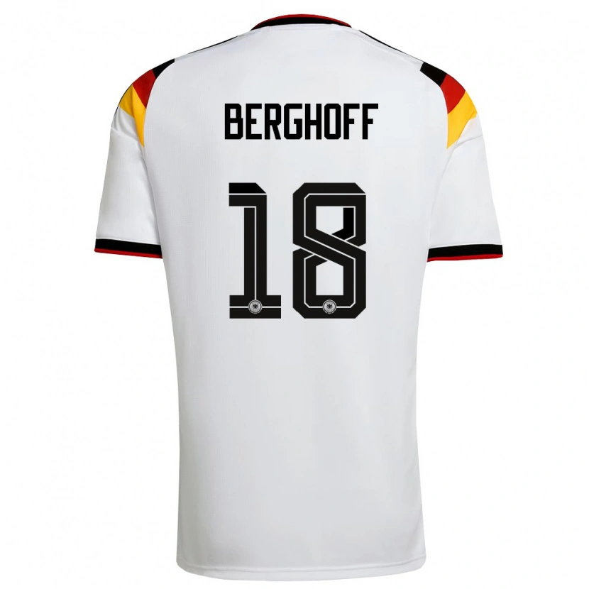 Danxen Kid Germany Jonah Berghoff #18 White Black Red Home Jersey 26-28 T-Shirt