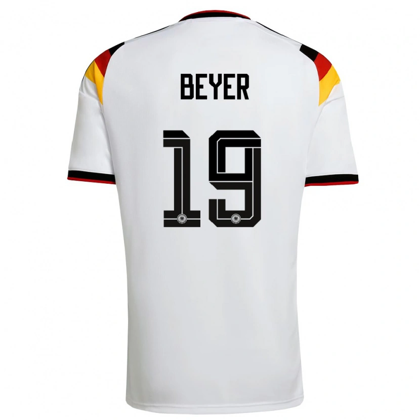 Danxen Kid Germany Jordan Beyer #19 White Black Red Home Jersey 26-28 T-Shirt