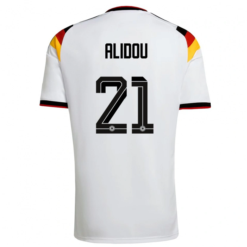 Danxen Kid Germany Faride Alidou #21 White Black Red Home Jersey 26-28 T-Shirt