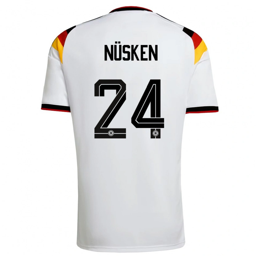 Danxen Kid Germany Sjoeke Nusken #24 White Black Red Home Jersey 26-28 T-Shirt