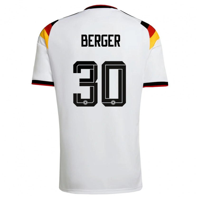 Danxen Kid Germany Ann Katrin Berger #30 White Black Red Home Jersey 26-28 T-Shirt