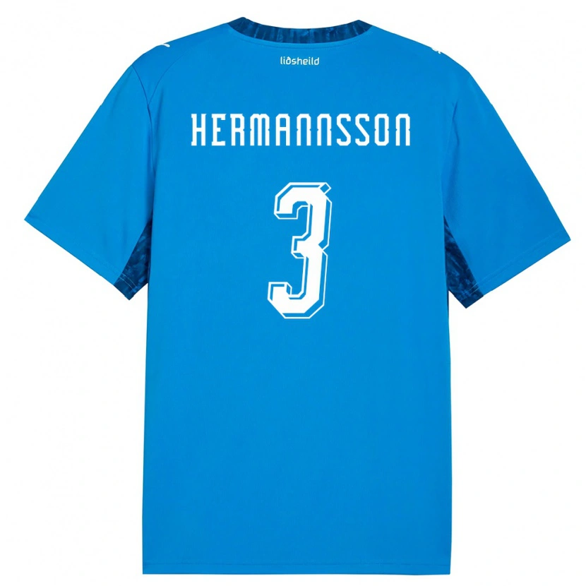 Danxen Kid Iceland Hjörtur Hermannsson #3 Blue Navy Home Jersey 26-28 T-Shirt
