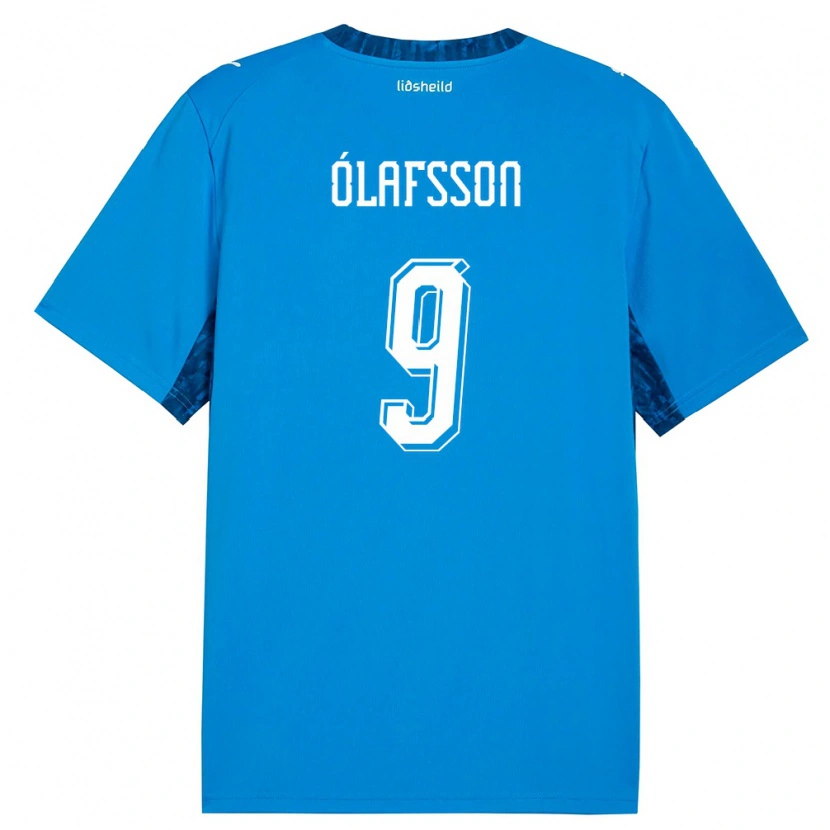 Danxen Kid Iceland Sigurdur Stefán Ólafsson #9 Blue Navy Home Jersey 26-28 T-Shirt