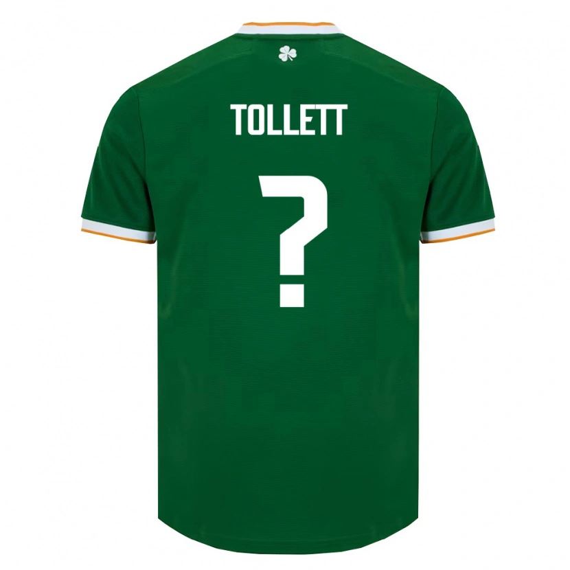 Danxen Kid Ireland Cillian Tollett #0 Dark Green White Home Jersey 26-28 T-Shirt