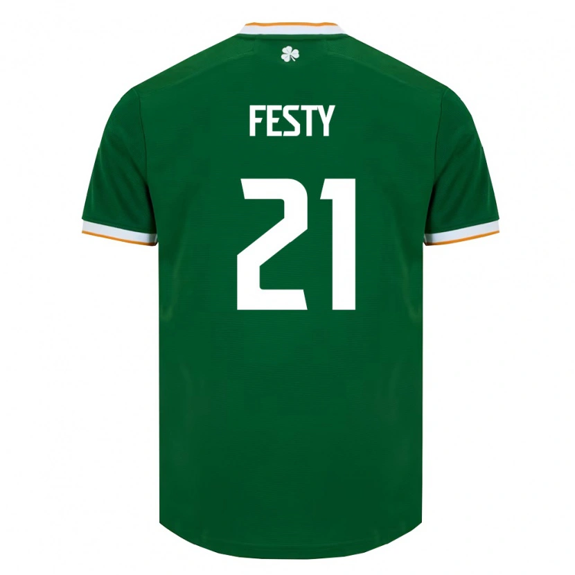 Danxen Kid Ireland Festy Ebosele #21 Dark Green White Home Jersey 26-28 T-Shirt