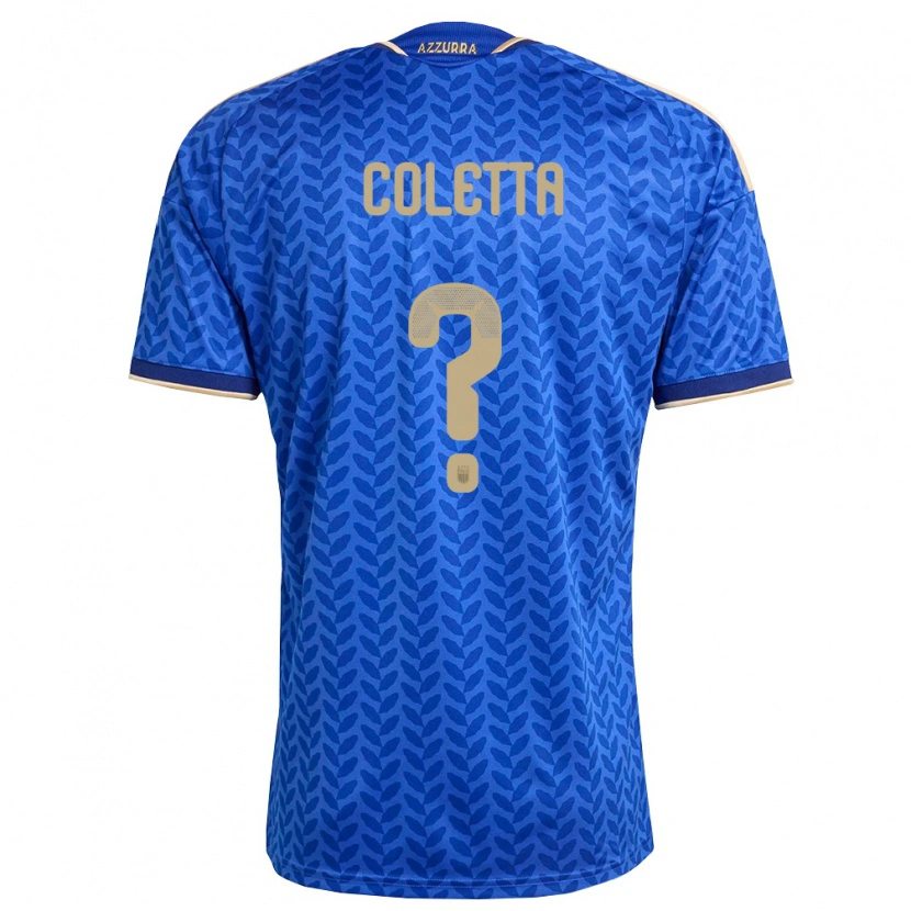 Danxen Kid Italy Federico Coletta #0 Blue Navy Gold Home Jersey 26-28 T-Shirt