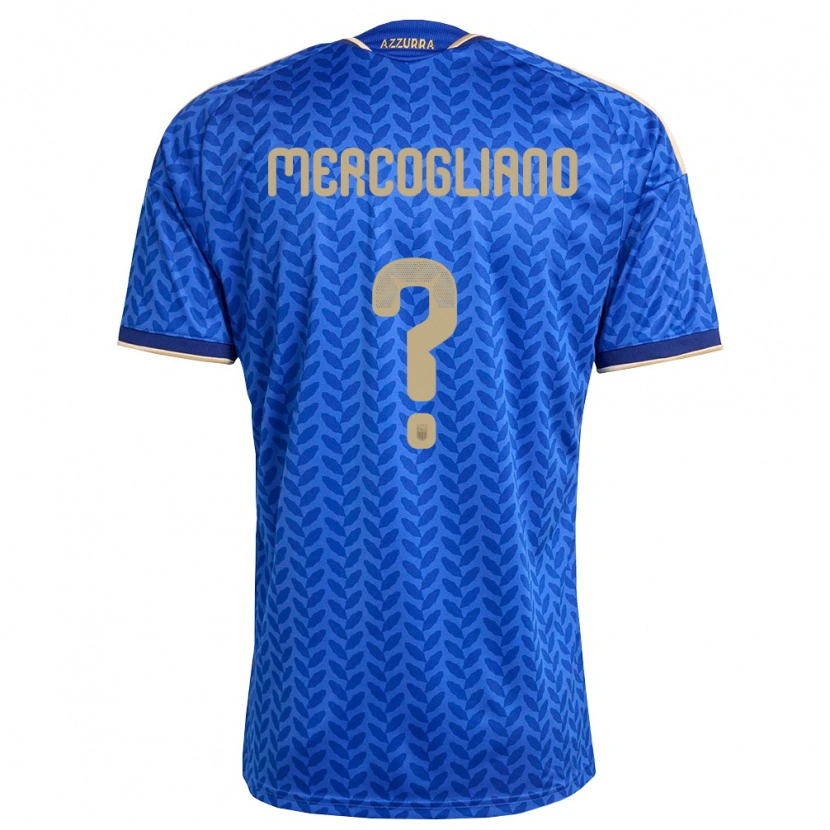 Danxen Kid Italy Mattia Mercogliano #0 Blue Navy Gold Home Jersey 26-28 T-Shirt