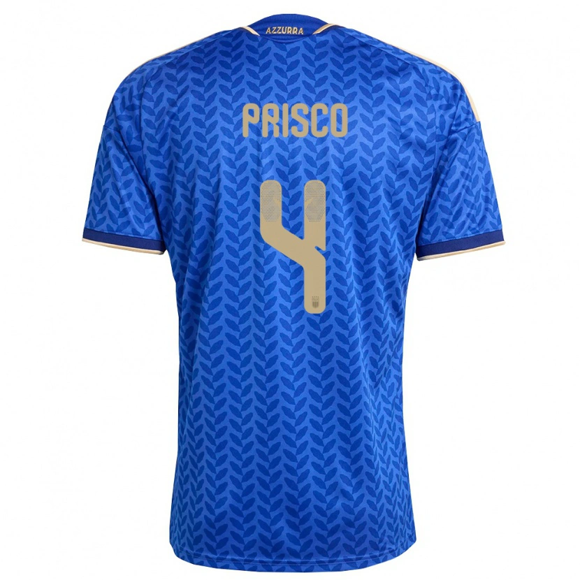 Danxen Kid Italy Vincenzo Prisco #4 Blue Navy Gold Home Jersey 26-28 T-Shirt