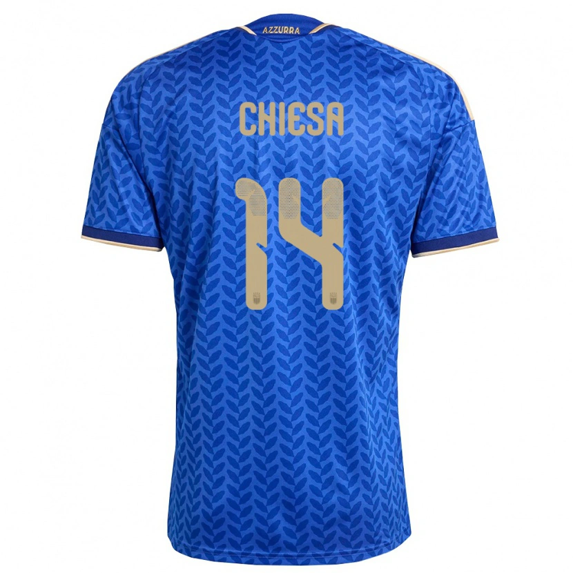 Danxen Kid Italy Federico Chiesa #14 Blue Navy Gold Home Jersey 26-28 T-Shirt