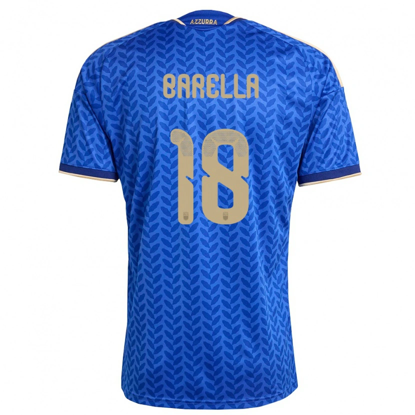 Danxen Kid Italy Nicolò Barella #18 Blue Navy Gold Home Jersey 26-28 T-Shirt