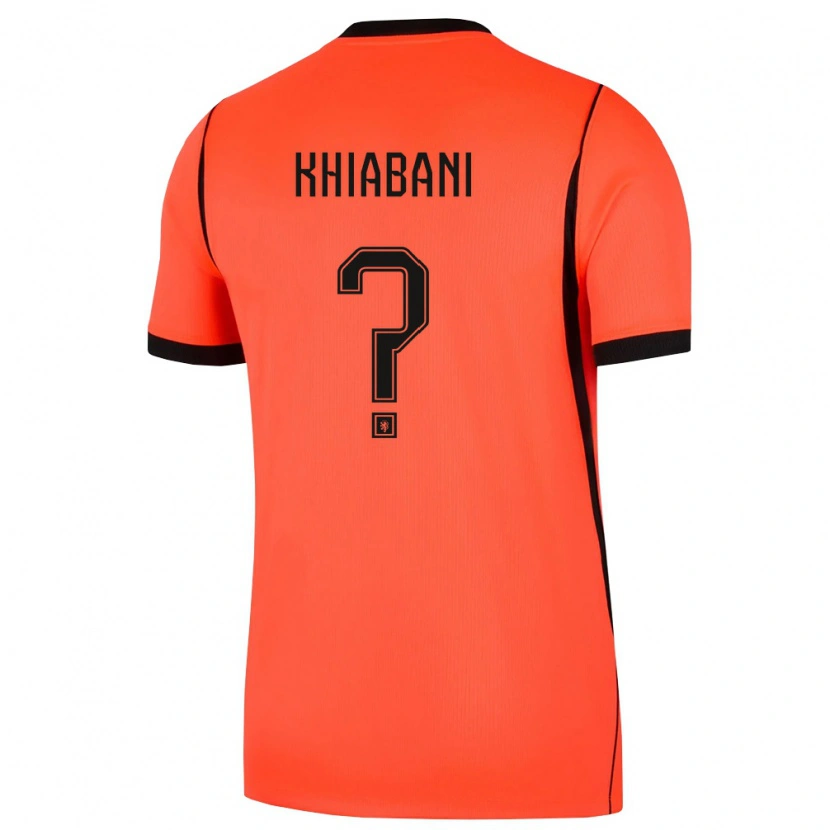 Danxen Kid Netherlands Noah Khiabani #0 Orange Black Home Jersey 26-28 T-Shirt