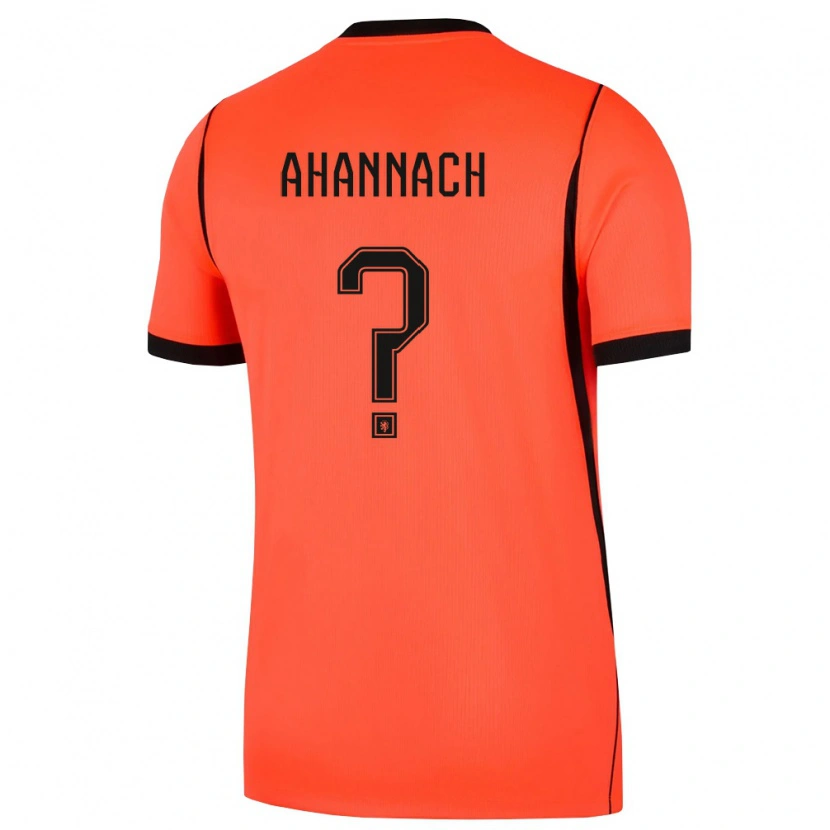 Danxen Kid Netherlands Noah Ahannach #0 Orange Black Home Jersey 26-28 T-Shirt