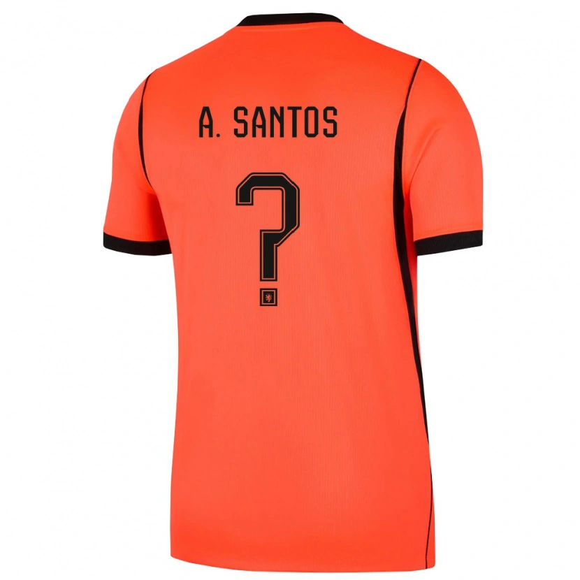 Danxen Kid Netherlands Adam Daniel Dos Santos #0 Orange Black Home Jersey 26-28 T-Shirt