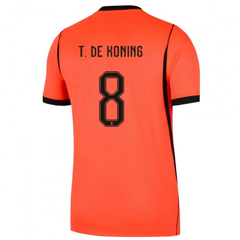 Danxen Kid Netherlands Tim De Koning #8 Orange Black Home Jersey 26-28 T-Shirt