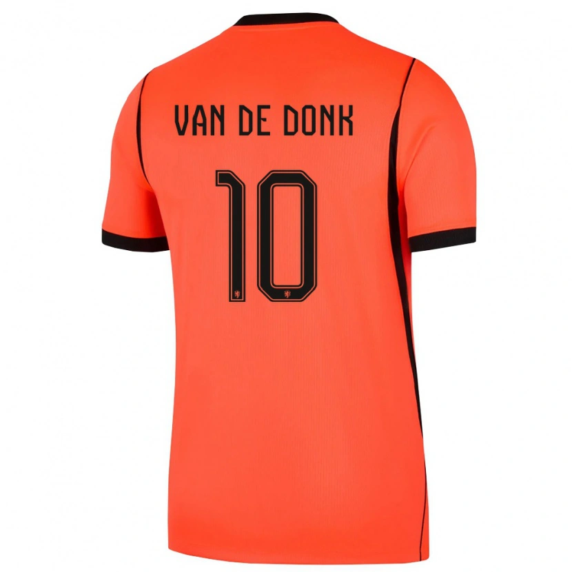 Danxen Kid Netherlands Danielle Van De Donk #10 Orange Black Home Jersey 26-28 T-Shirt