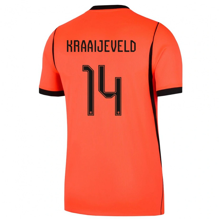 Danxen Kid Netherlands Thijs Kraaijeveld #14 Orange Black Home Jersey 26-28 T-Shirt