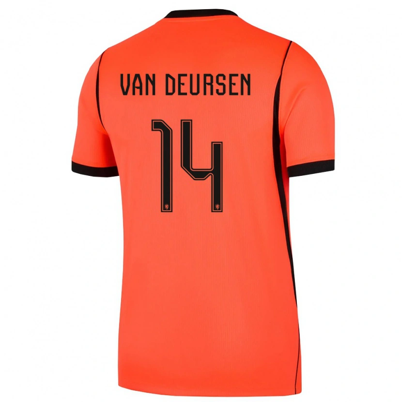 Danxen Kid Netherlands Eva Van Deursen #14 Orange Black Home Jersey 26-28 T-Shirt