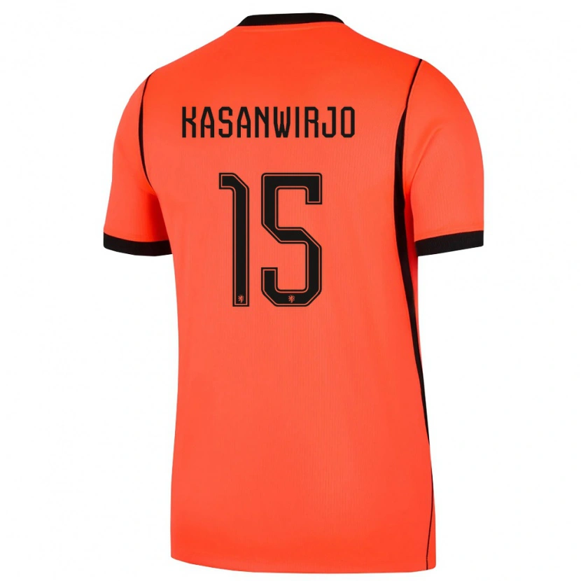 Danxen Kid Netherlands Neraysho Kasanwirjo #15 Orange Black Home Jersey 26-28 T-Shirt