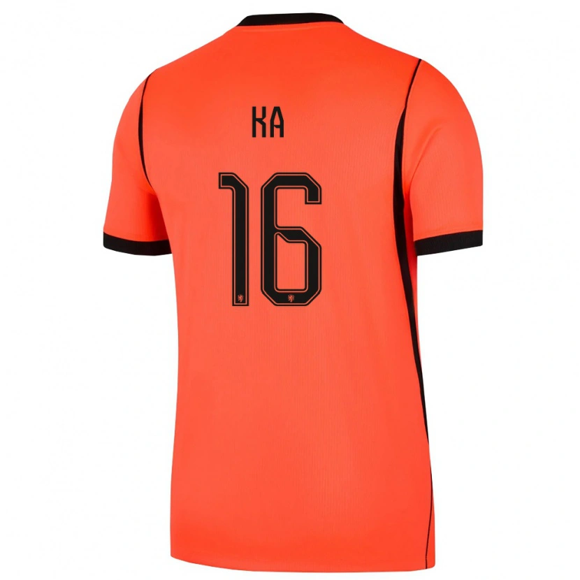 Danxen Kid Netherlands Ismail Ka #16 Orange Black Home Jersey 26-28 T-Shirt