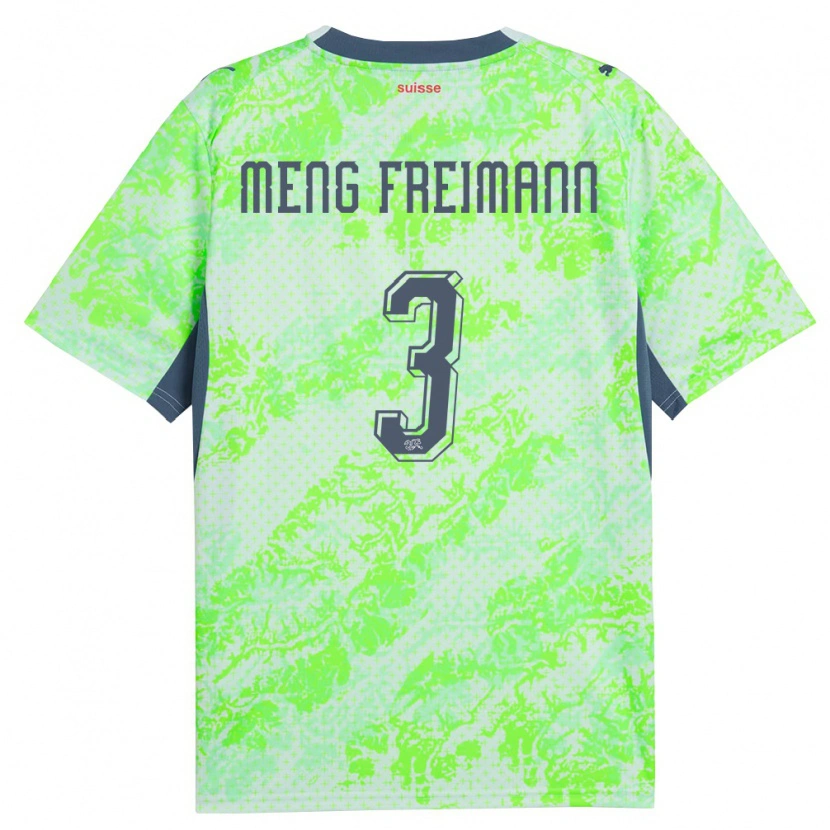 Danxen Kid Switzerland Bung Meng Freimann #3 Green Navy Away Jersey 26-28 T-Shirt