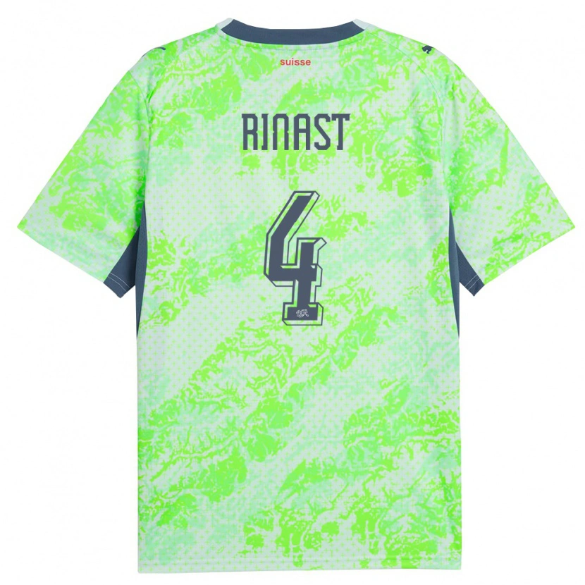Danxen Kid Switzerland Rachel Rinast #4 Green Navy Away Jersey 26-28 T-Shirt
