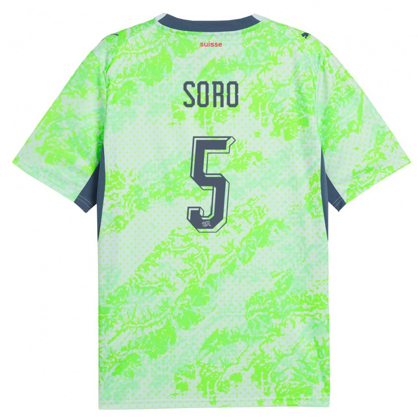 Danxen Kid Switzerland Brillani Soro #5 Green Navy Away Jersey 26-28 T-Shirt