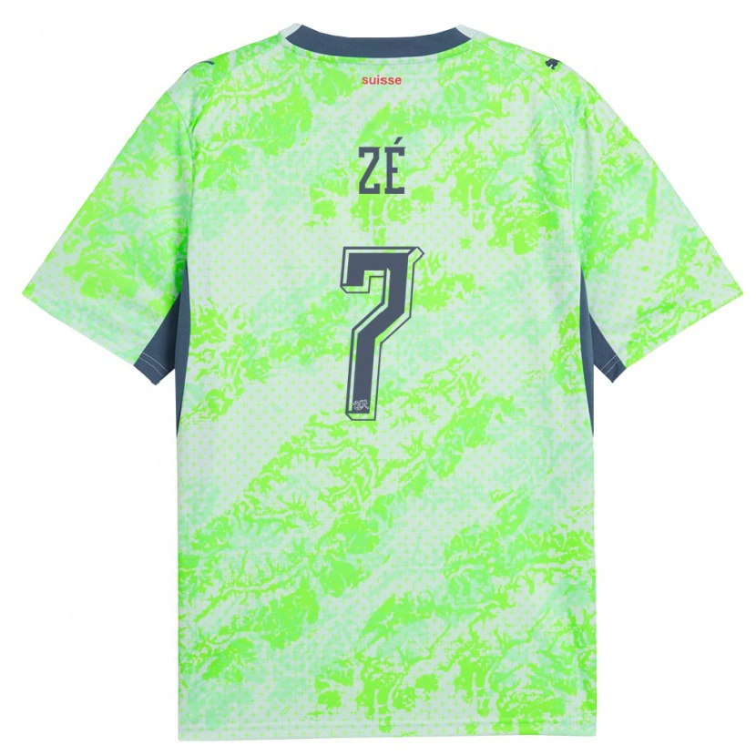 Danxen Kid Switzerland Junior Zé #7 Green Navy Away Jersey 26-28 T-Shirt