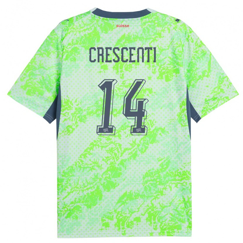 Danxen Kid Switzerland Federico Crescenti #14 Green Navy Away Jersey 26-28 T-Shirt