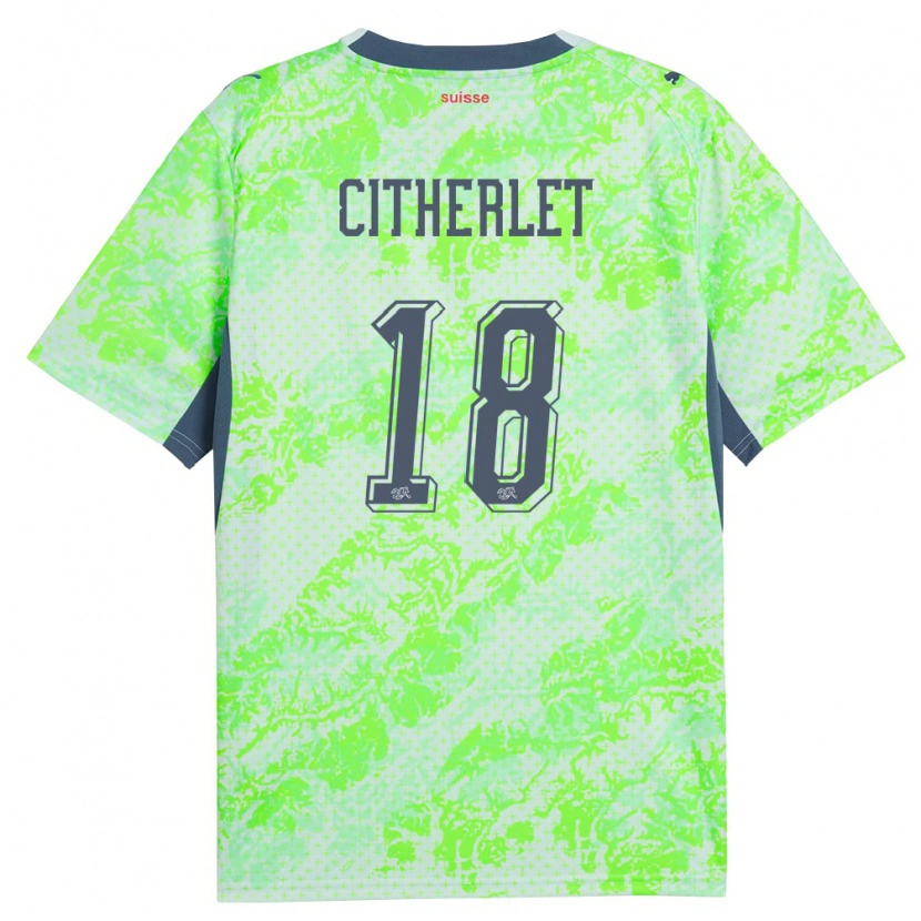 Danxen Kid Switzerland Tibault Citherlet #18 Green Navy Away Jersey 26-28 T-Shirt