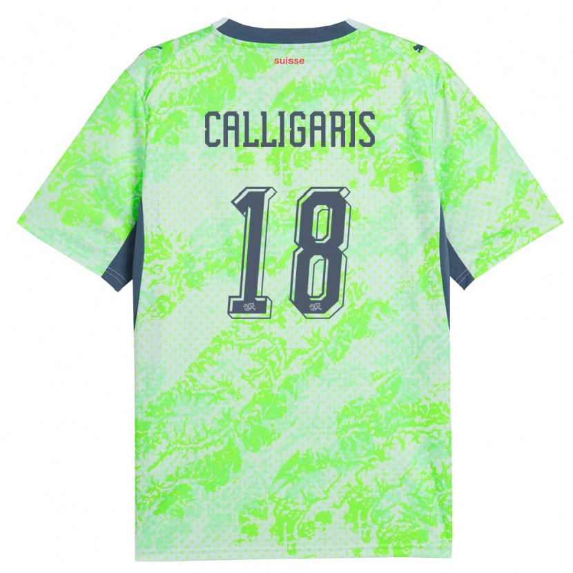Danxen Kid Switzerland Viola Calligaris #18 Green Navy Away Jersey 26-28 T-Shirt